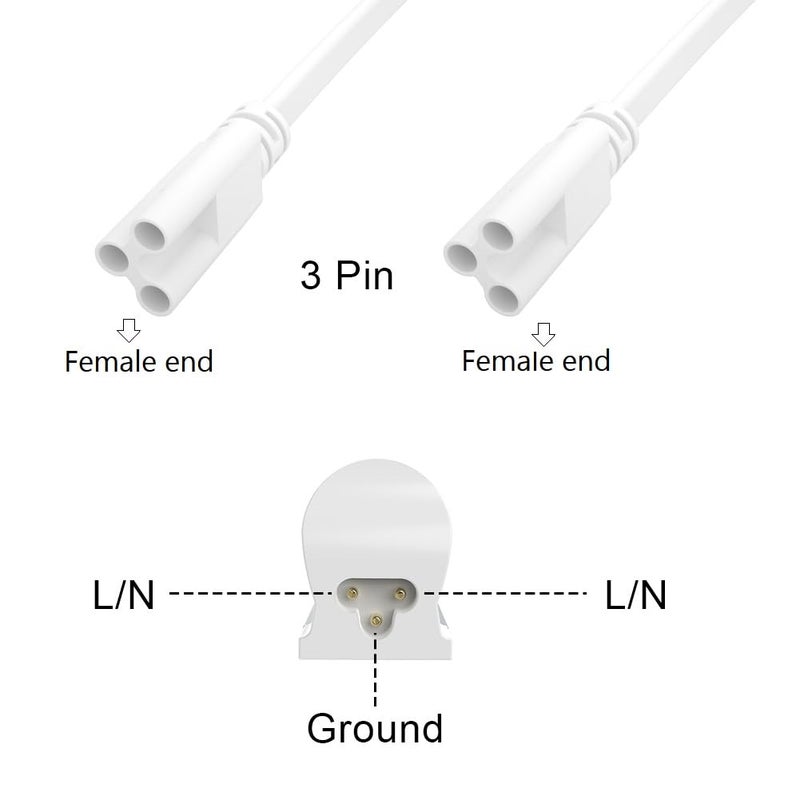 SHOPLED (4-Pack) 6FT T5 T8 LED Shop Light Connecting Wire, Dual-Ended Linkable Cable Cords for LED Tube Light Fixture, Ceiling Lamp, 4-Pack - Image 5